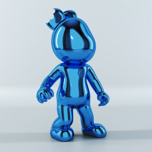 jackelb jack&lb figurine sculpture blue chrome art toy