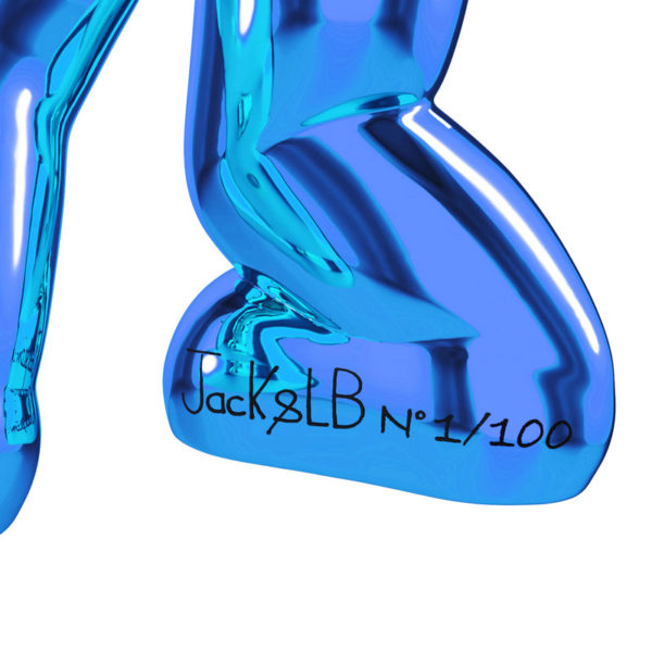 jack&lb blue chrome art toy foot