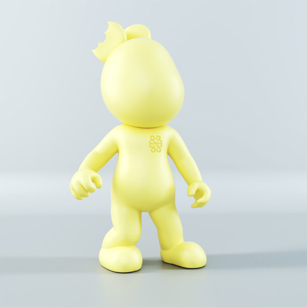 Tiny Jack&LB pastel yellow art designer toy